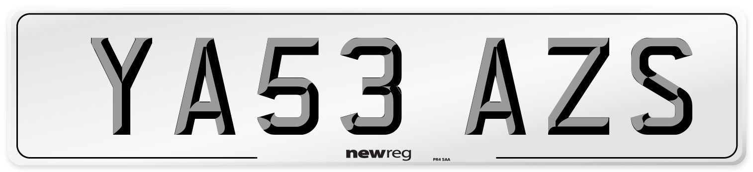 YA53 AZS Number Plate from New Reg